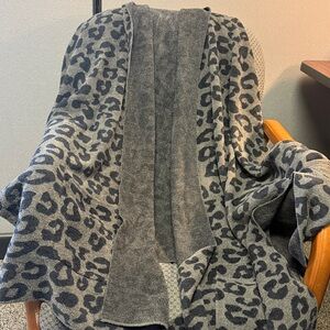 Leopard Print Gray Shrug